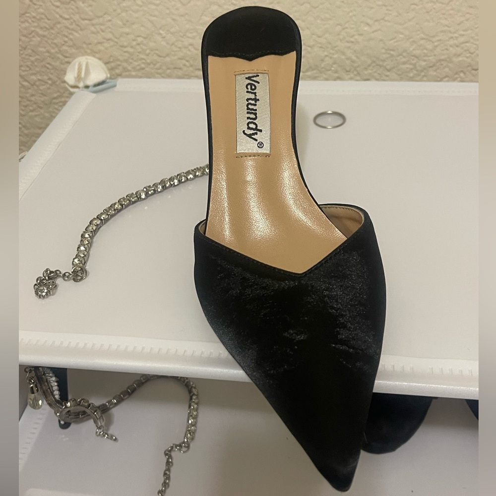 Women's Black Velvet Heels